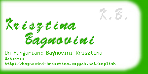 krisztina bagnovini business card